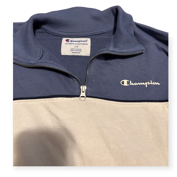 Champion Women’s Quarter Zip Pullover Sweatshirt Large Colorblock Athleisure - Picture 3 of 3